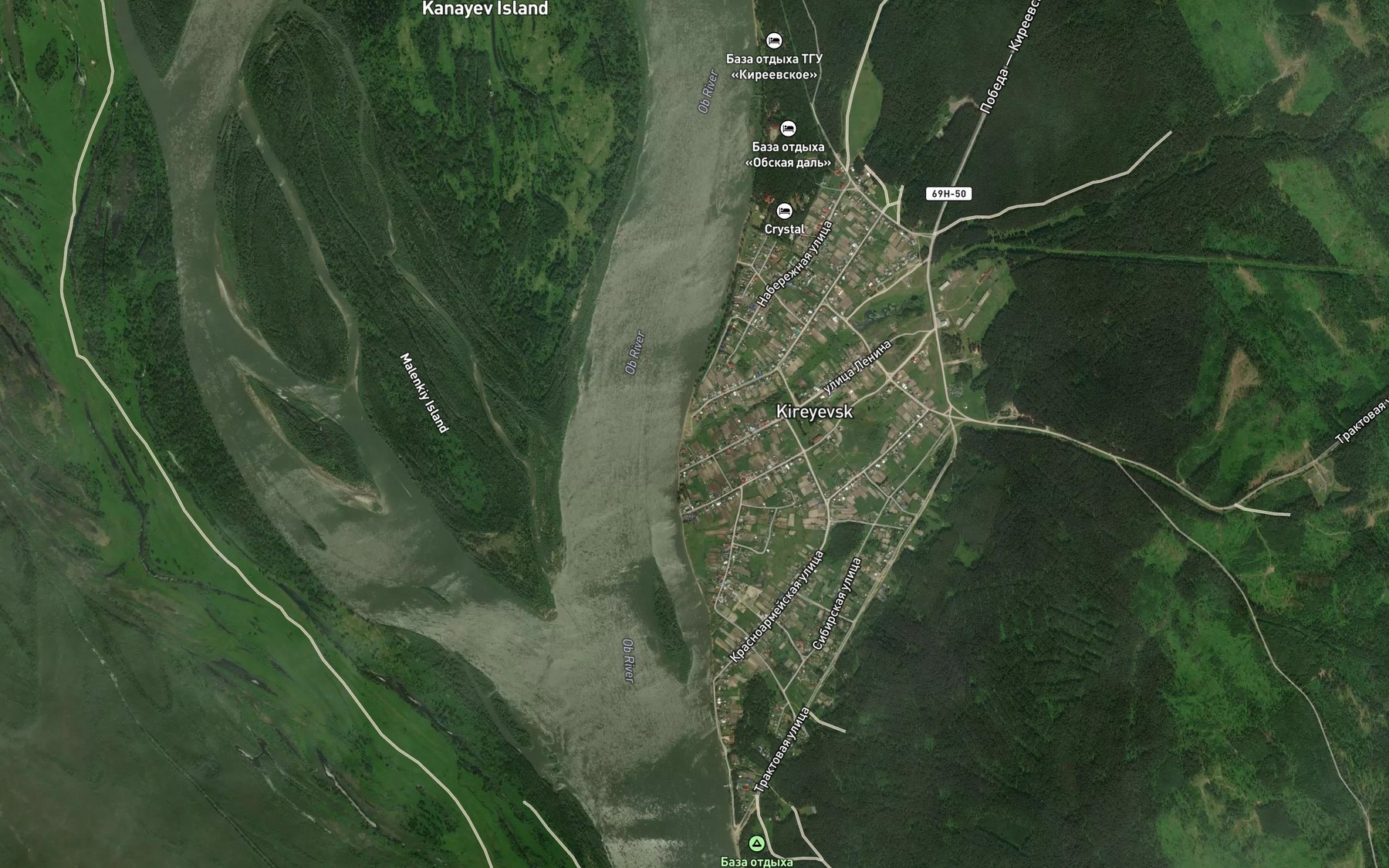 Satellite map of the Kireyevo