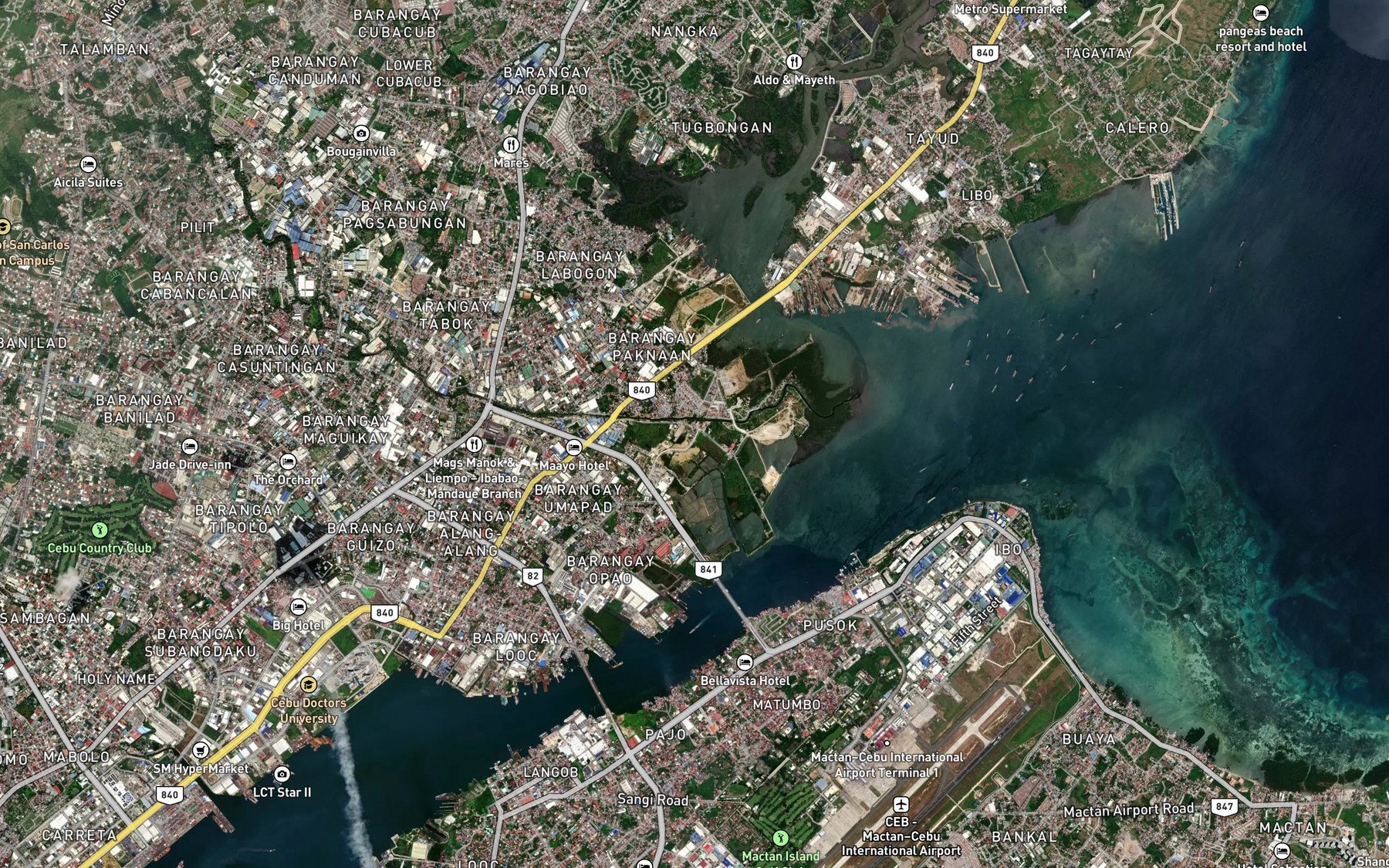 Satellite map of the Mandawe