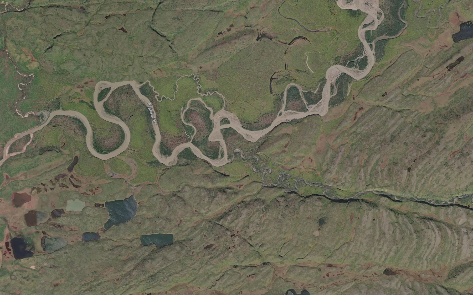 Satellite map of the East Fork Kejulik River