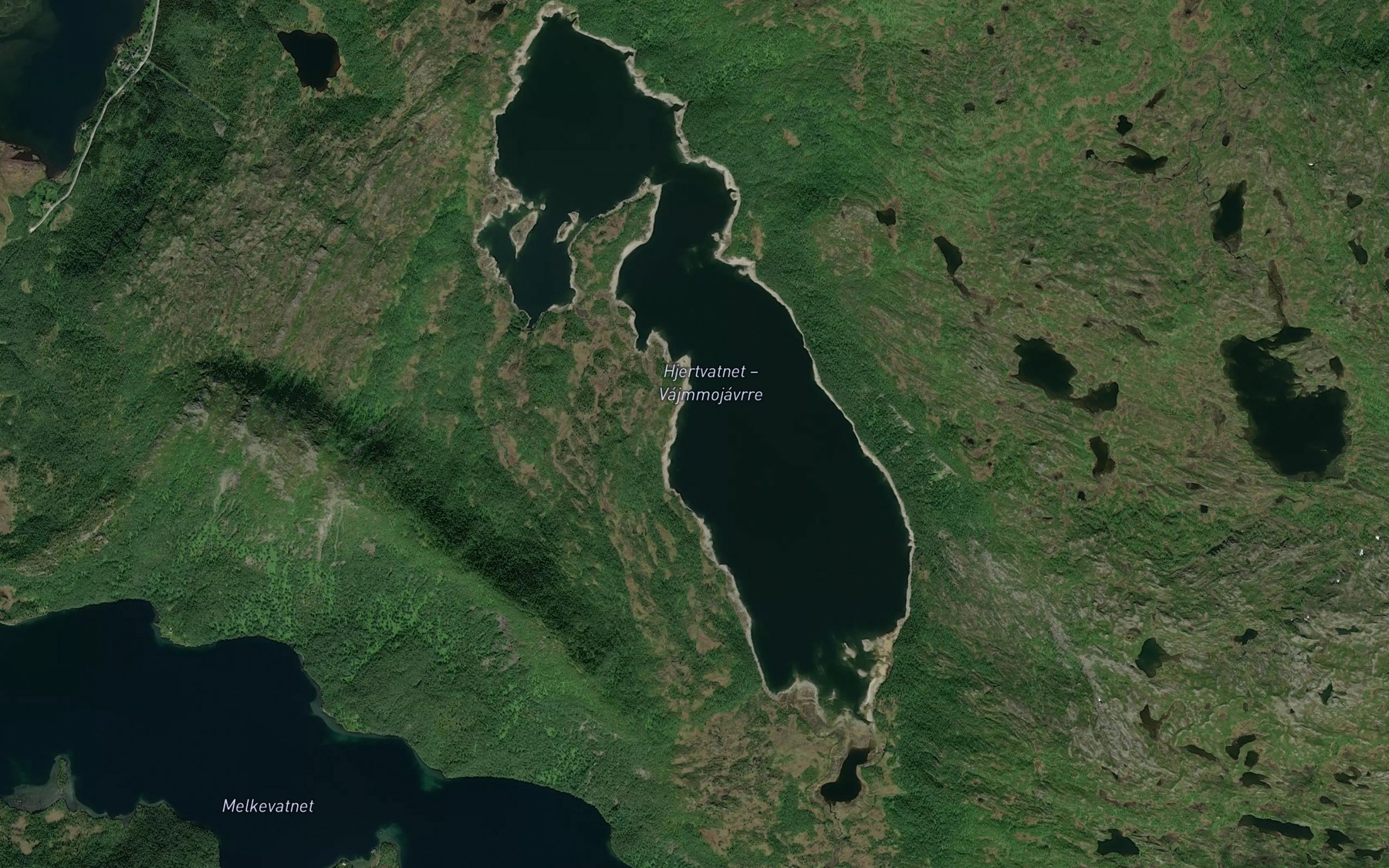 Satellite map of the Hjertvatnet