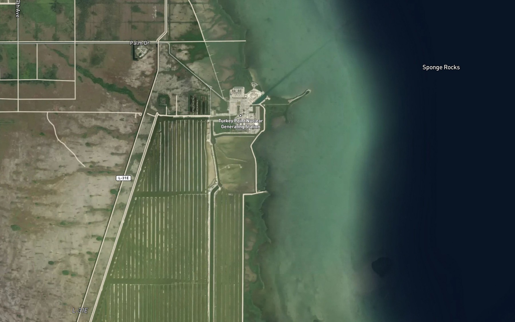 Satellite map of the Little River