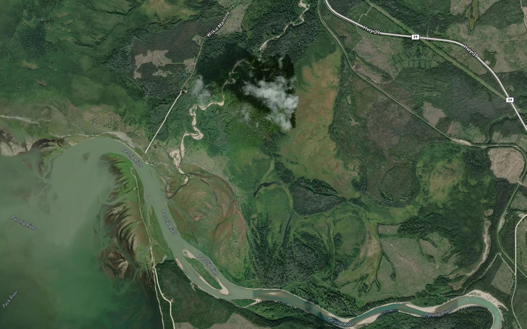 Satellite map of the Buth Creek