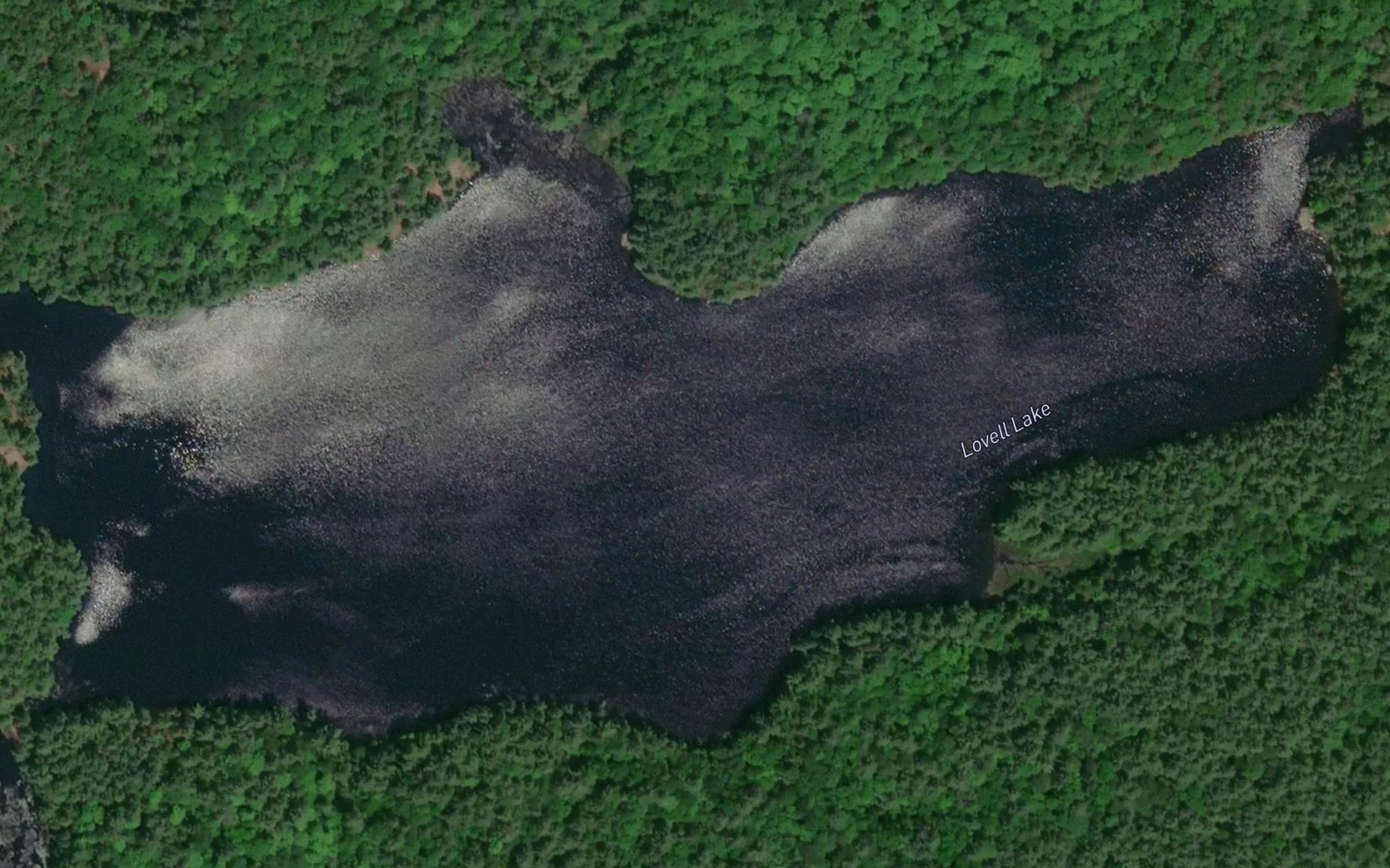 Satellite map of the Lovell Lake