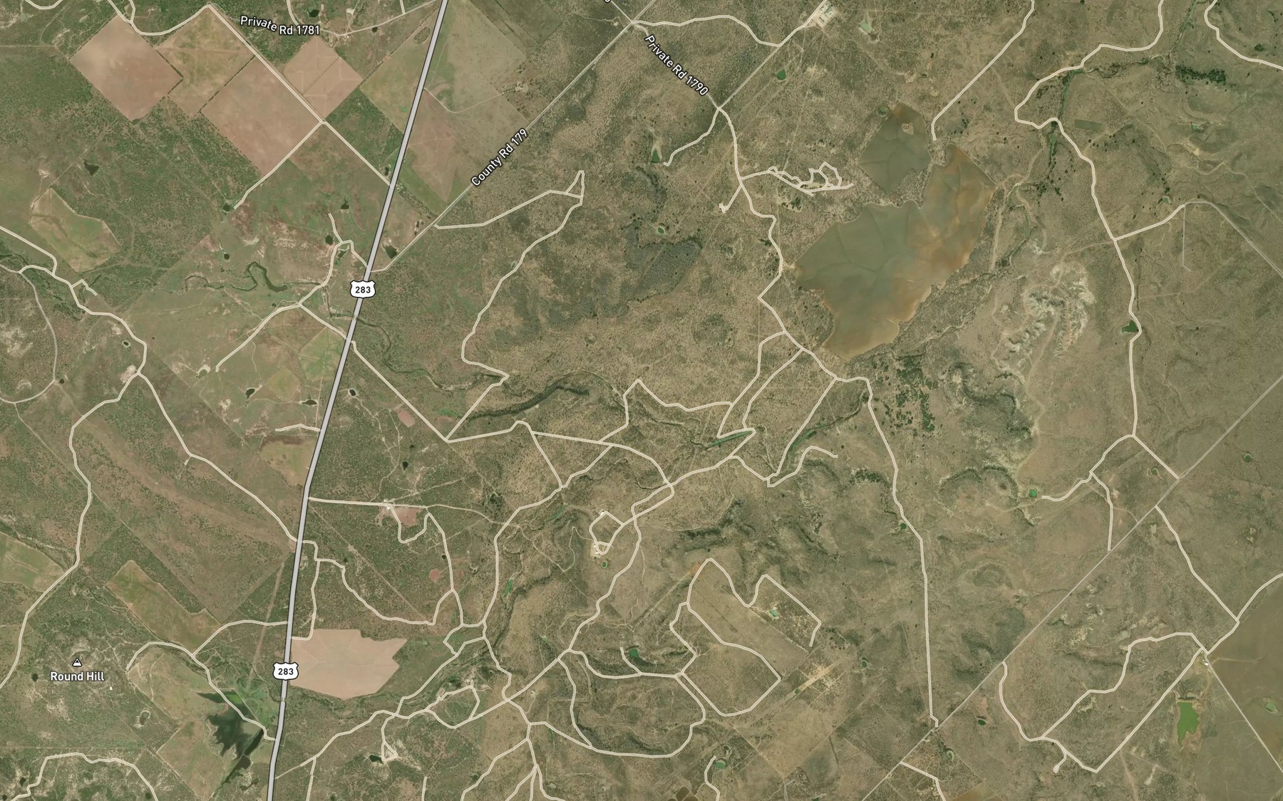 Satellite map of the Taylor Creek