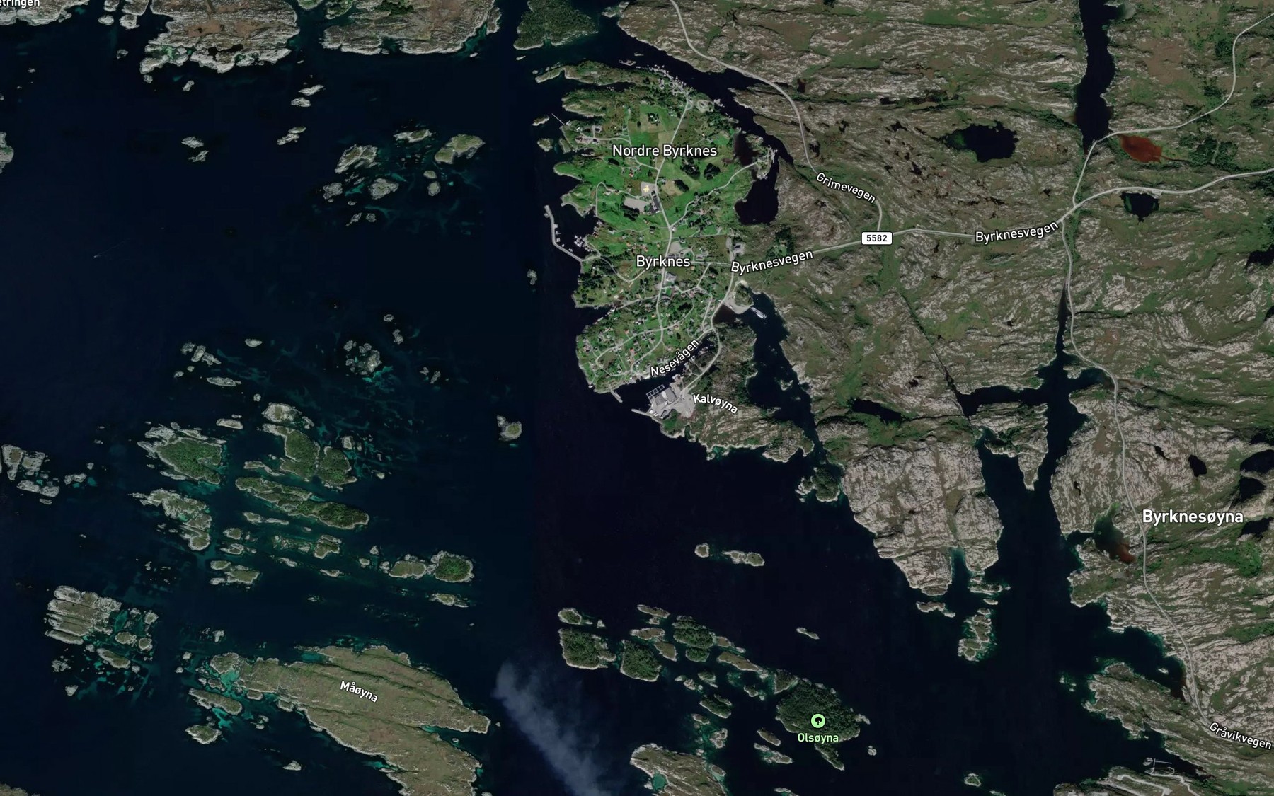 Satellite map of the Nesvagen