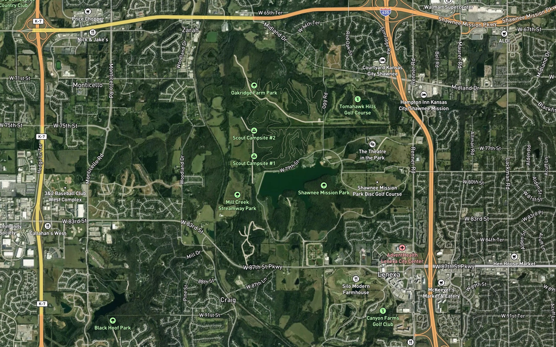 Satellite map of the Lake Viewpoint