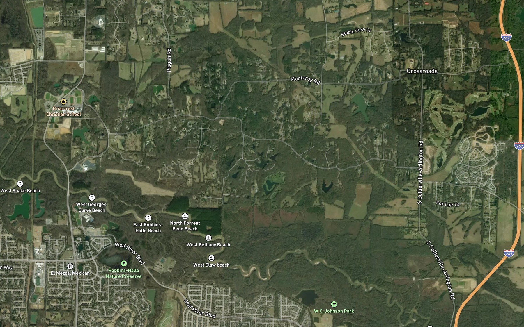 Satellite map of the Glynnwood Lake
