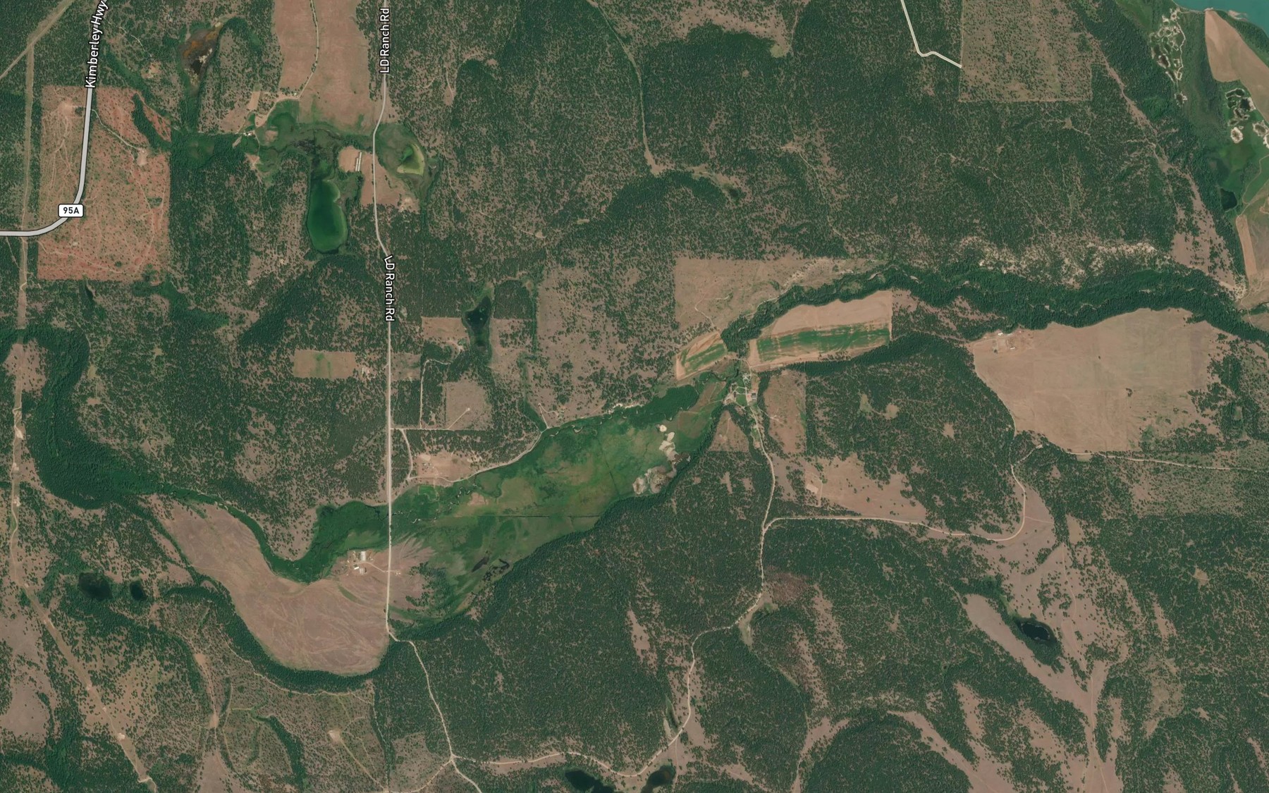 Satellite map of the Wait Creek
