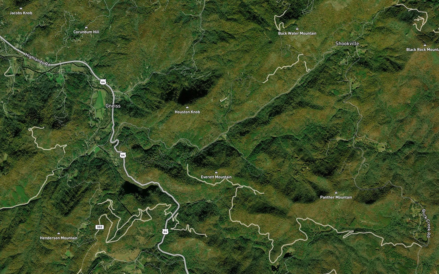 Satellite map of the Little Buck Creek