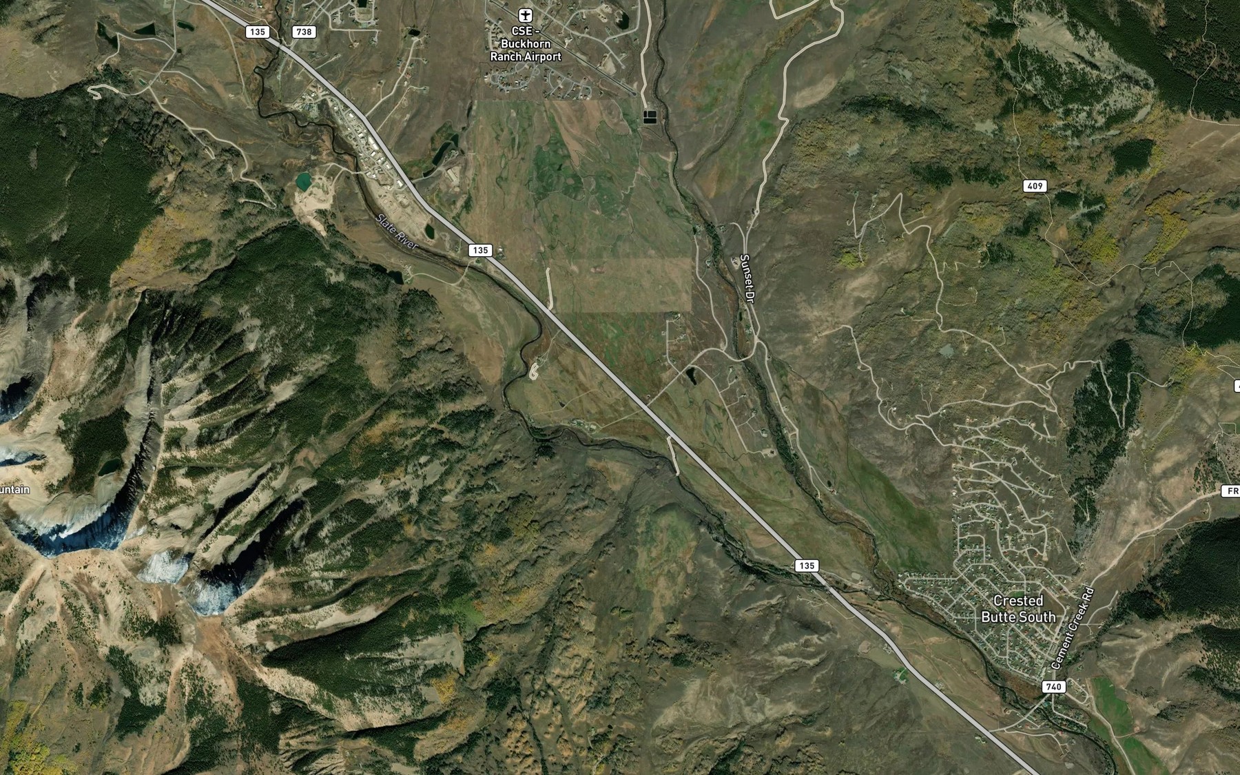 Satellite map of the Dillsworth Ditch