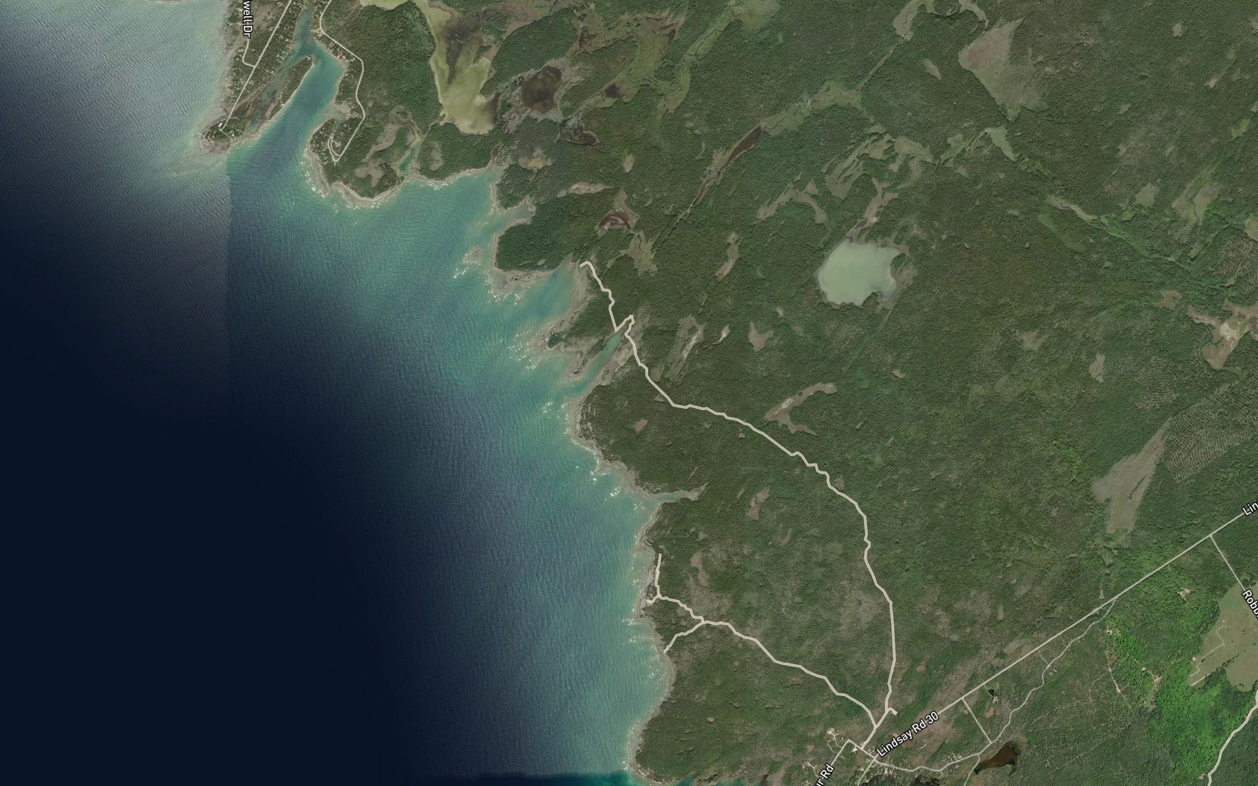 Satellite map of the Murray Bay