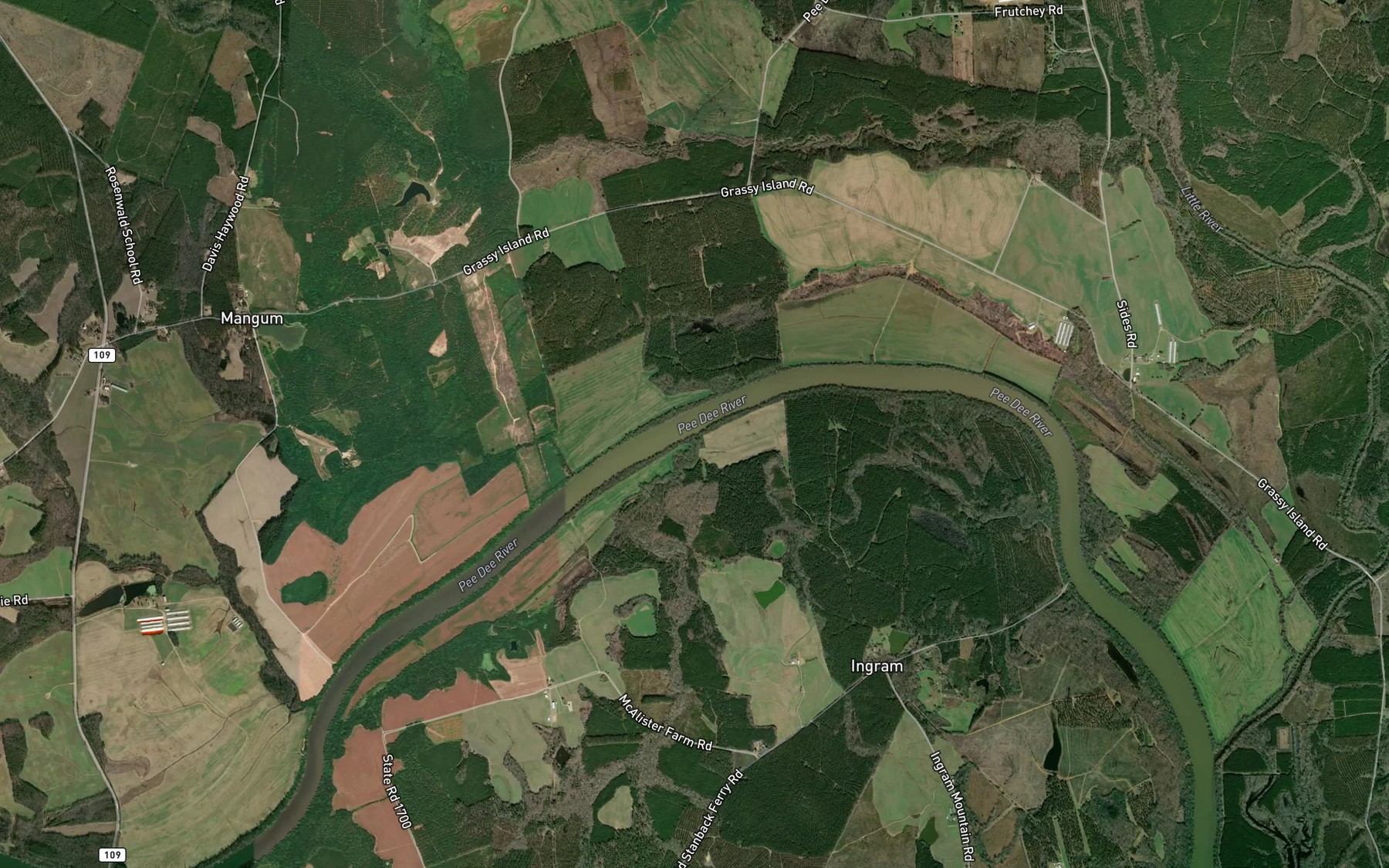 Satellite map of the Turkey Top Creek