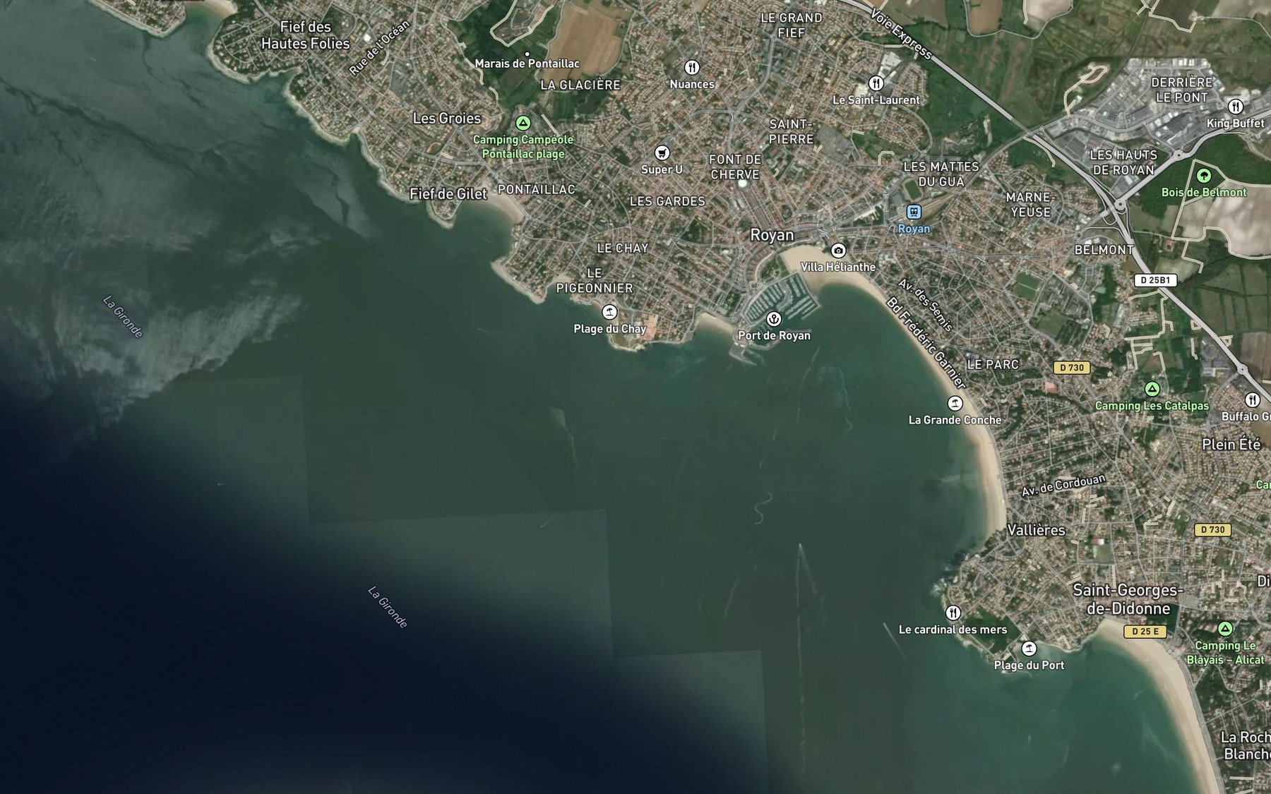 Satellite map of the Rade de Royan