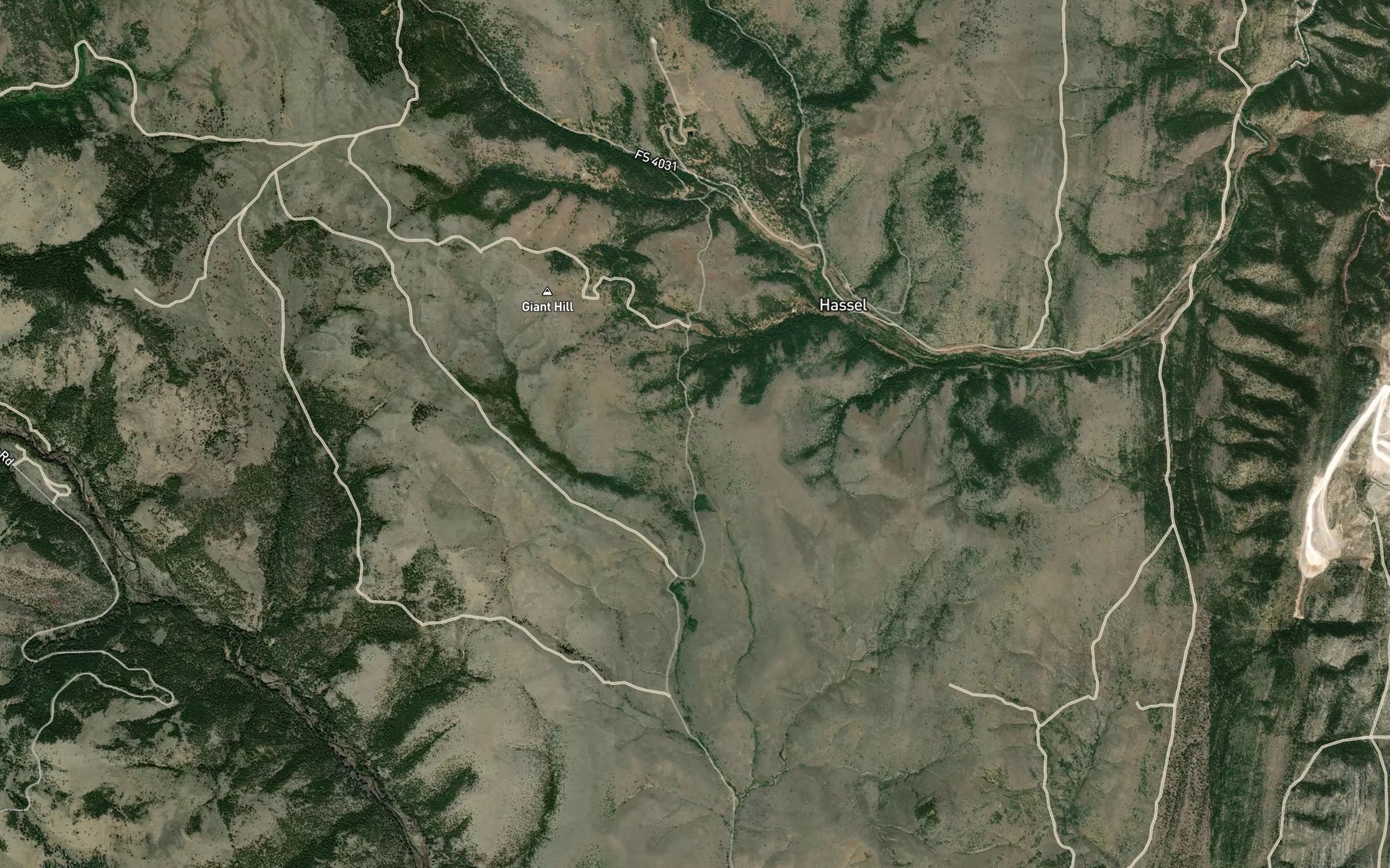 Satellite map of the McCuin Spring