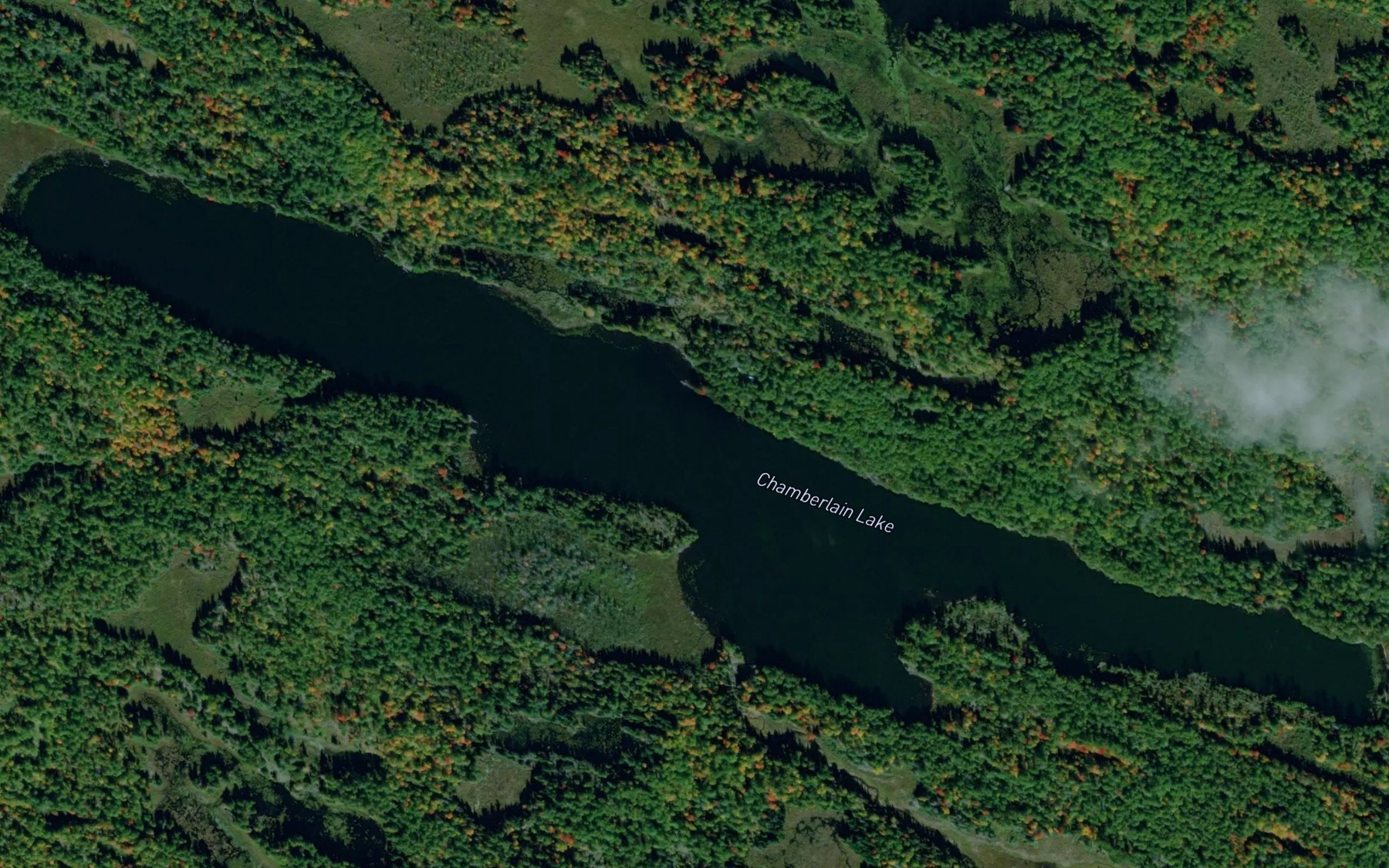 Satellite map of the Chamberlain Lake