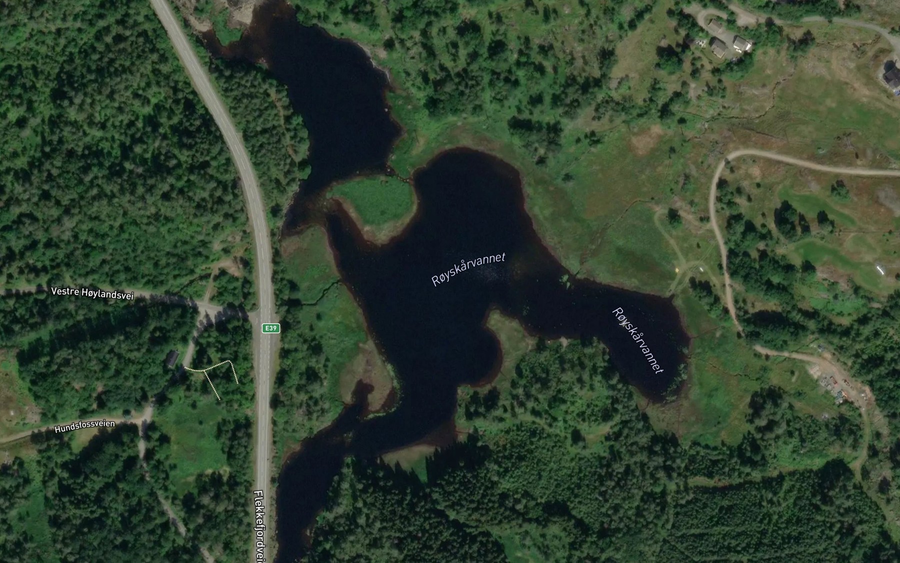 Satellite map of the Roiskarvann