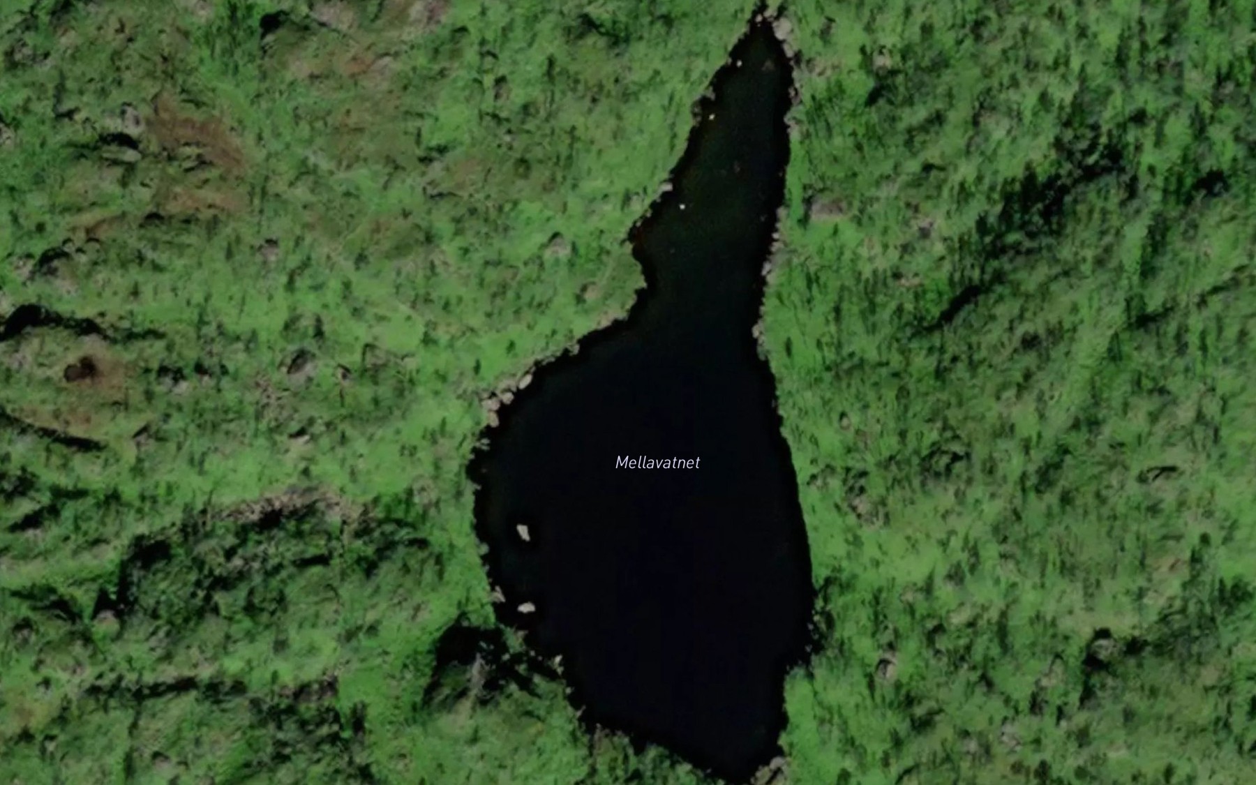 Satellite map of the Mellavatnet