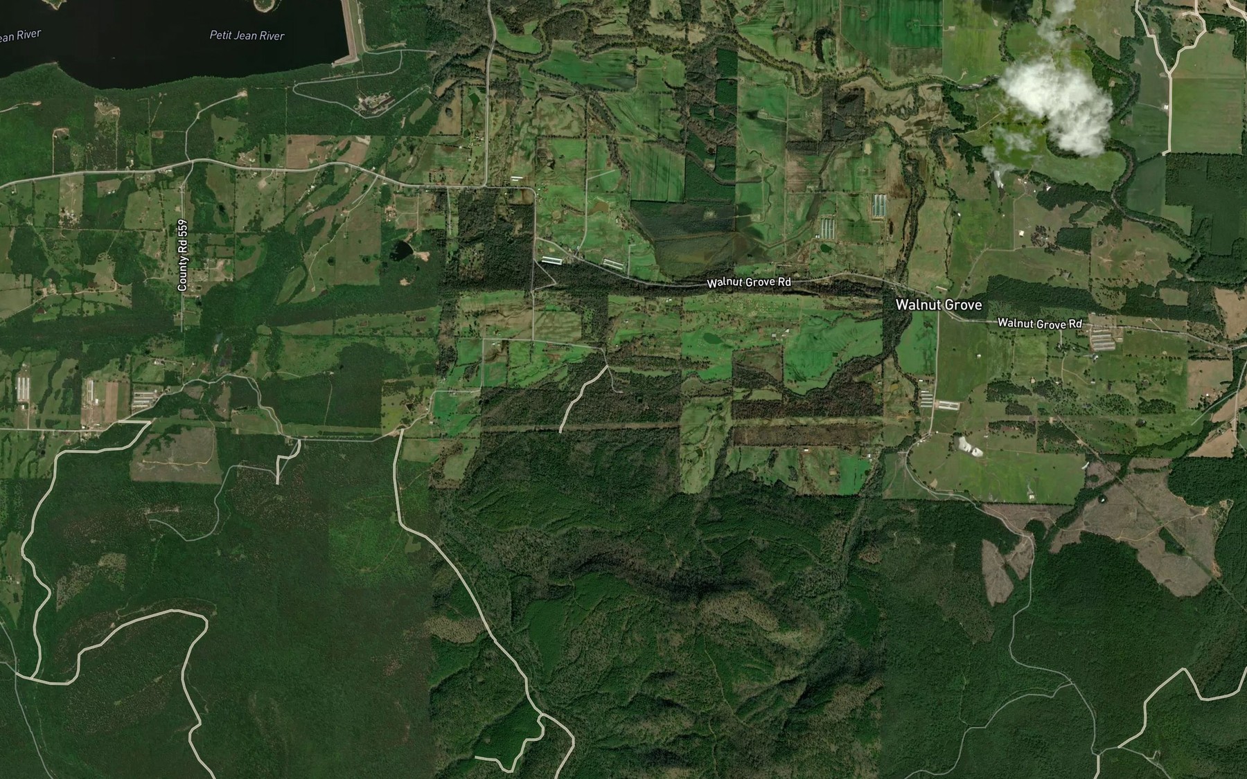 Satellite map of the Bakers Creek
