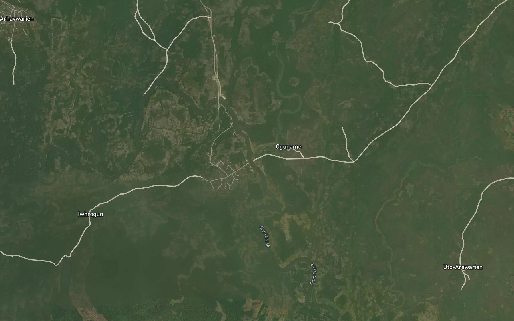 Satellite map of the Oguname Creek