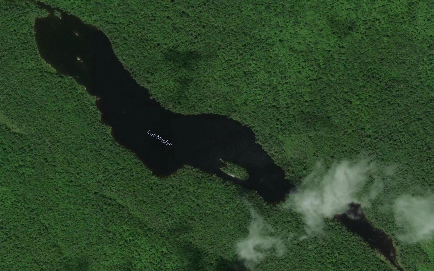 Satellite map of the Lac Mashie