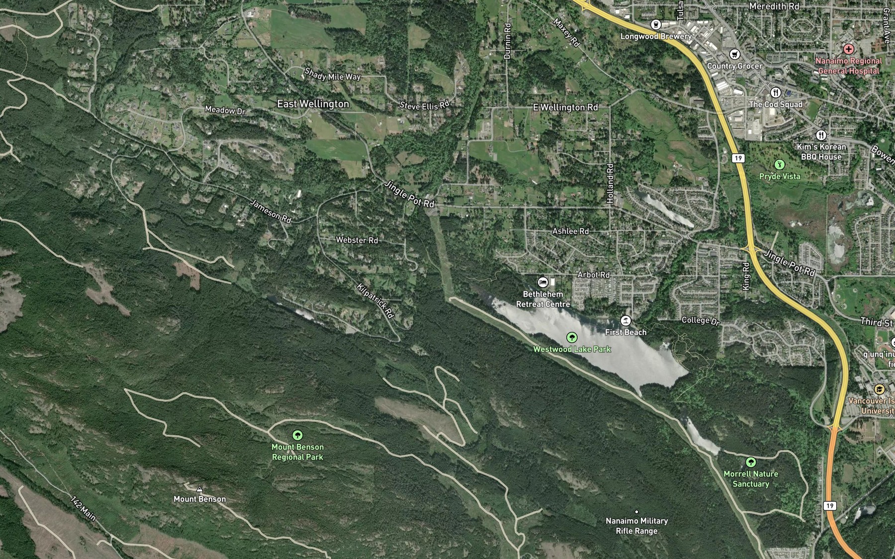 Satellite map of the McNeil Creek