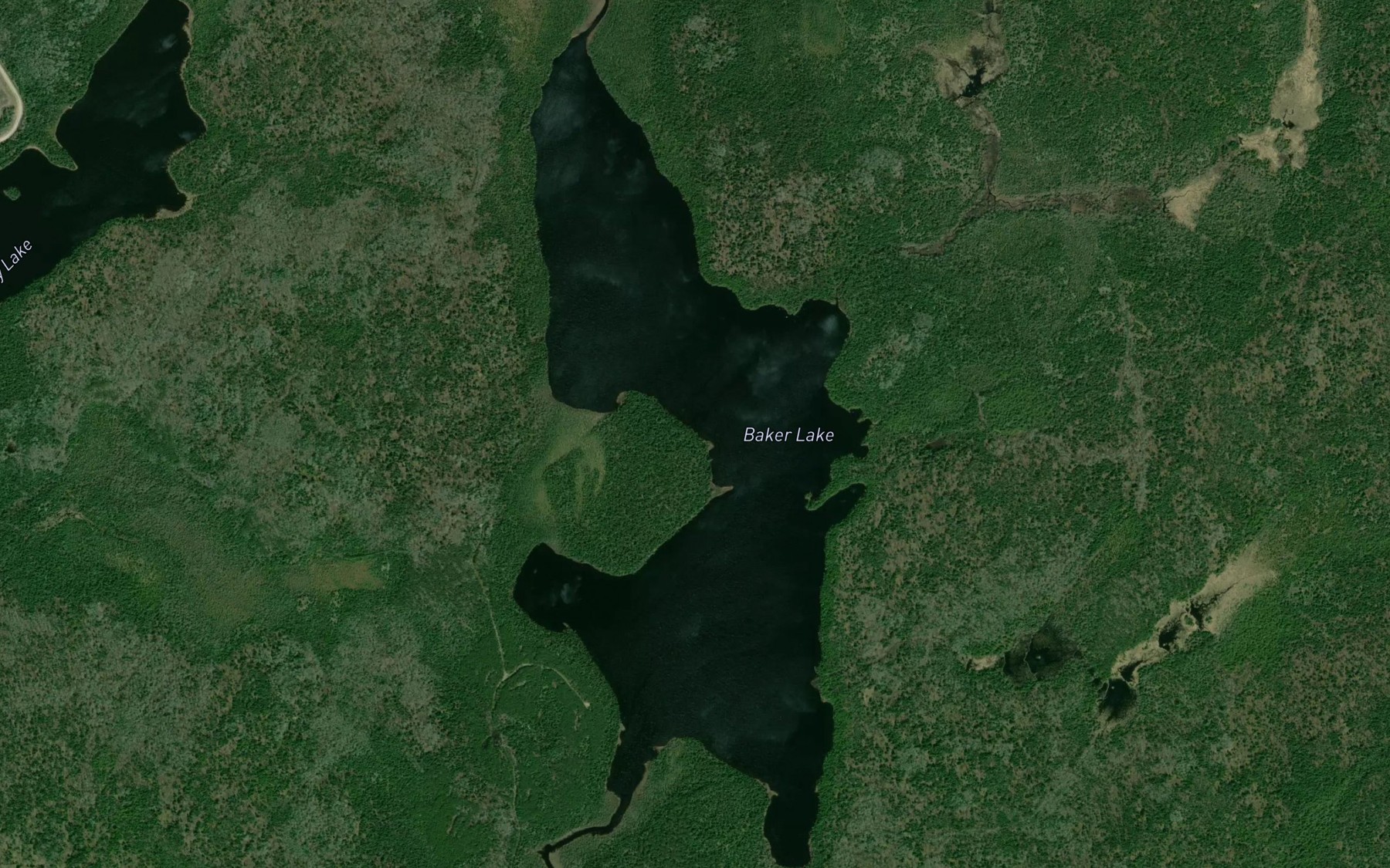Satellite map of the Baker Lake
