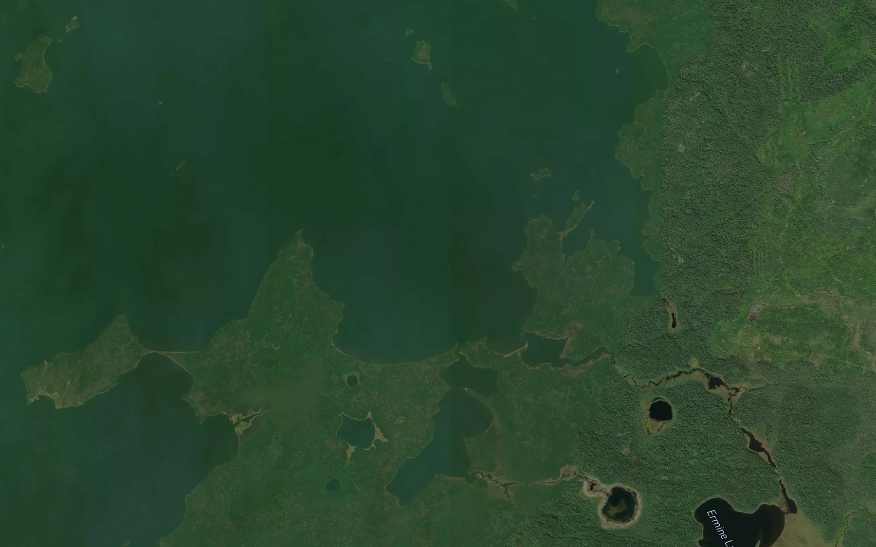 Satellite map of the Whitefish Bay