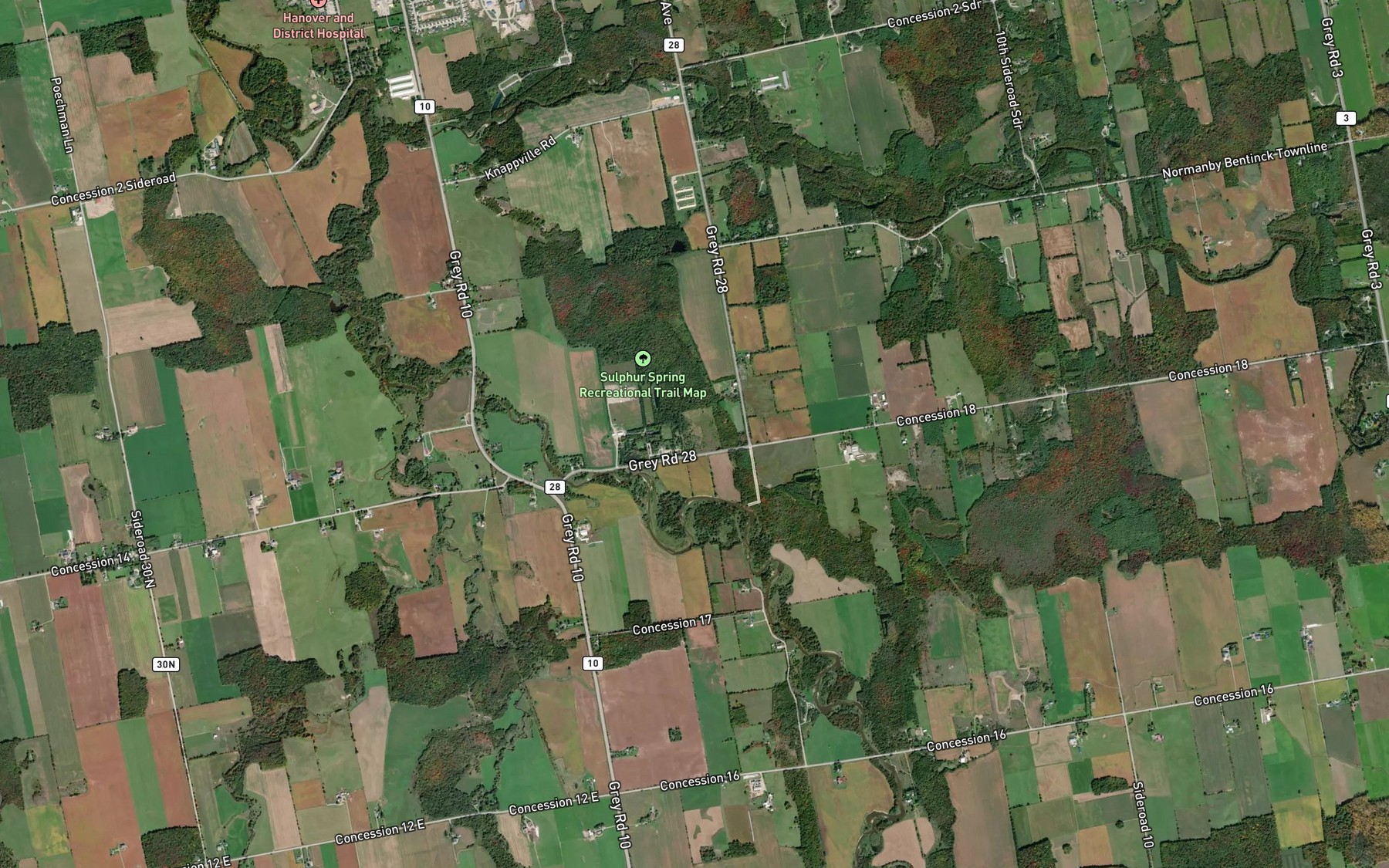 Satellite map of the Metzger Pond