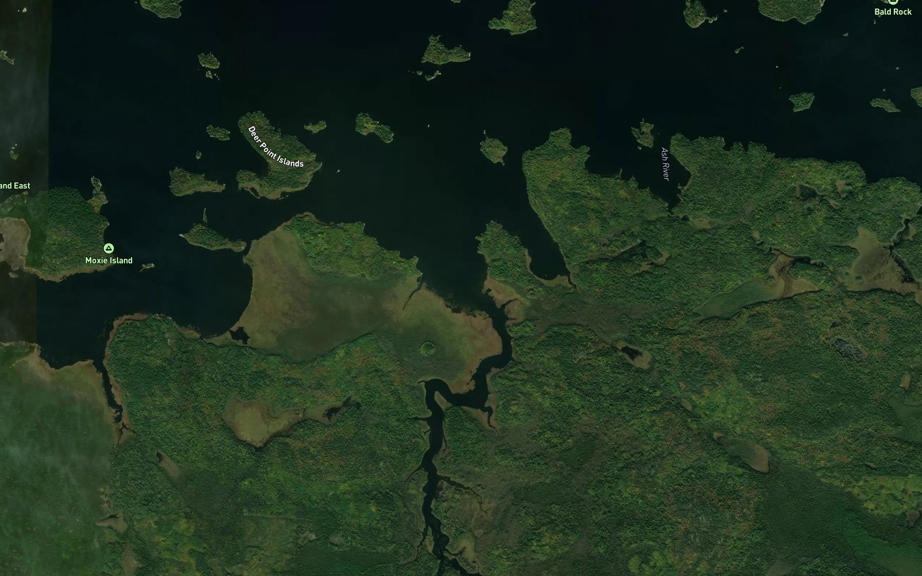 Satellite map of the Daley Bay