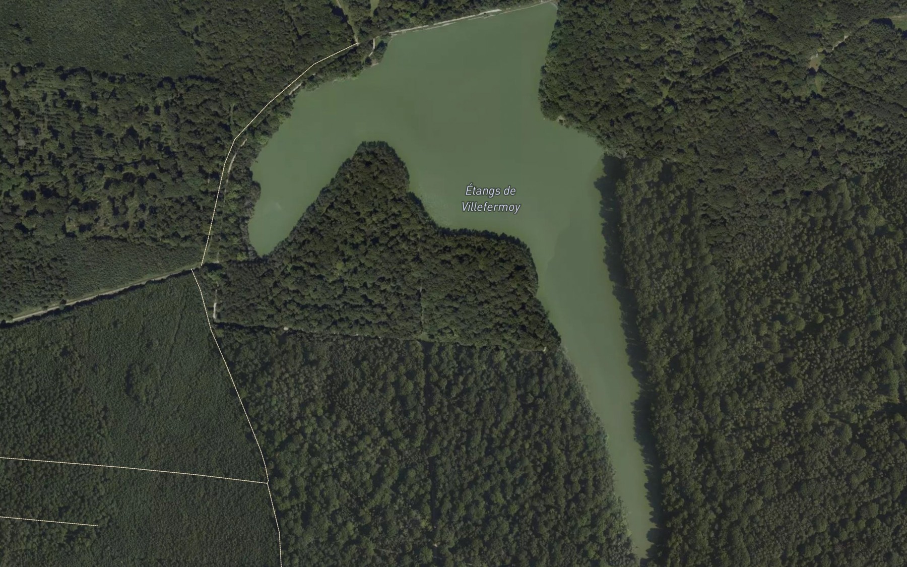 Satellite map of the Etangs de Villefermoy