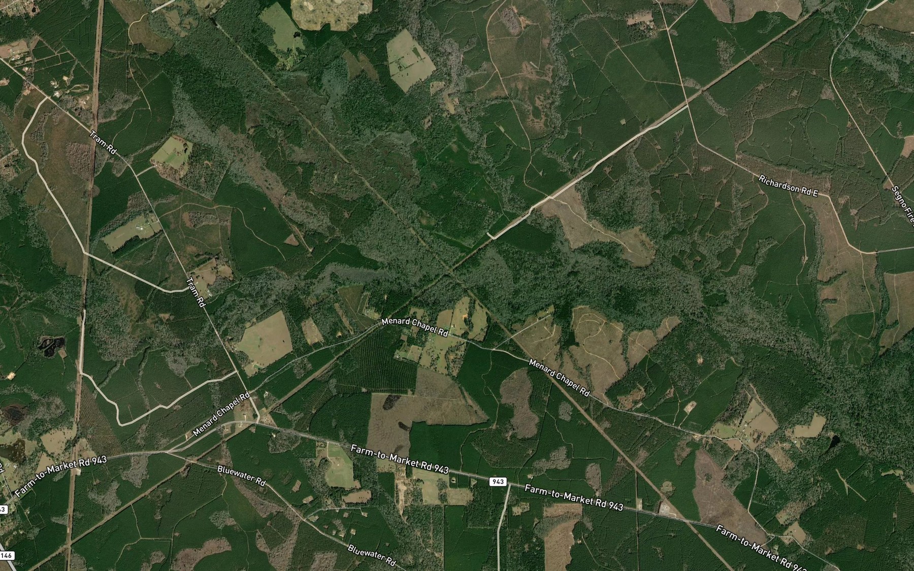 Satellite map of the Dry Branch