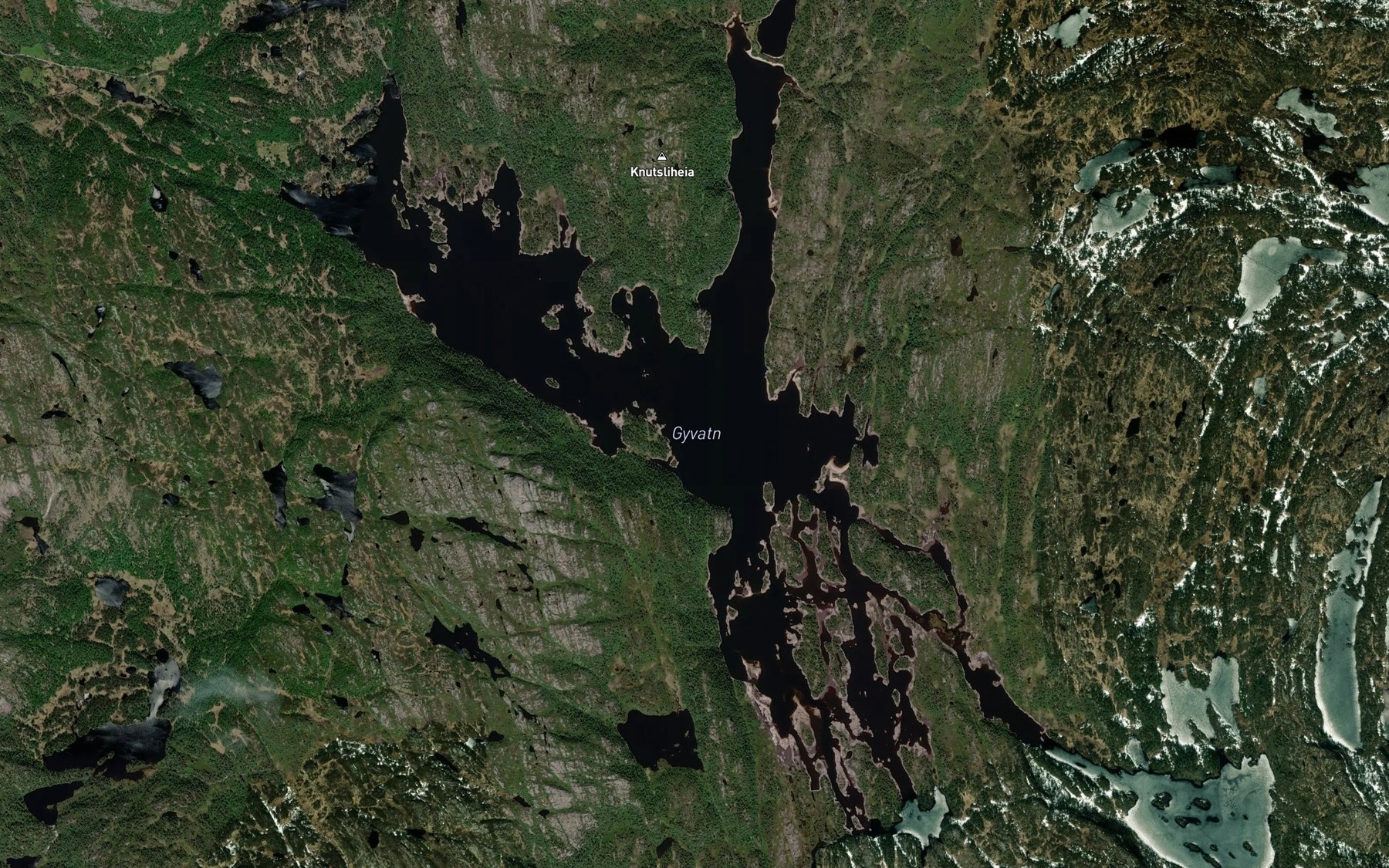 Satellite map of the Gyvatn
