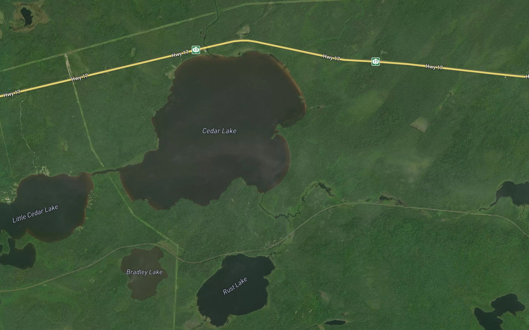Satellite map of the Carl Creek