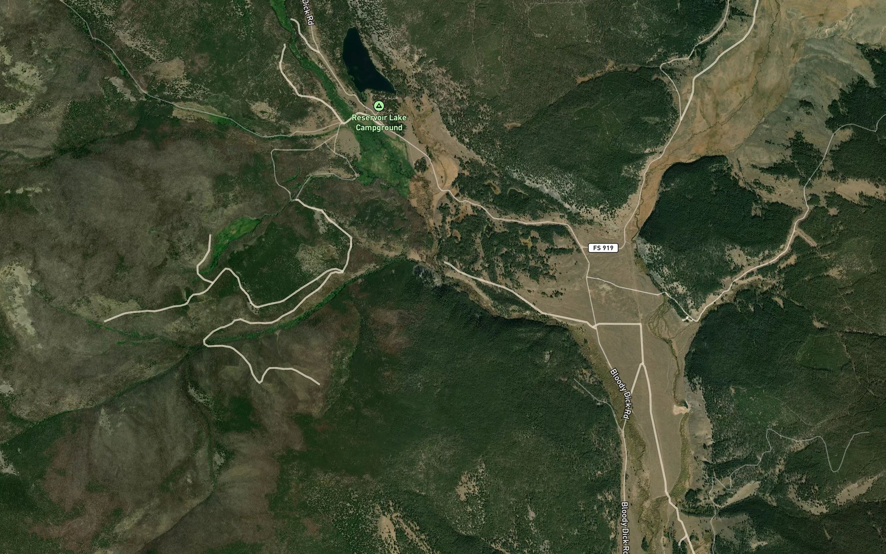 Satellite map of the Eunice Creek