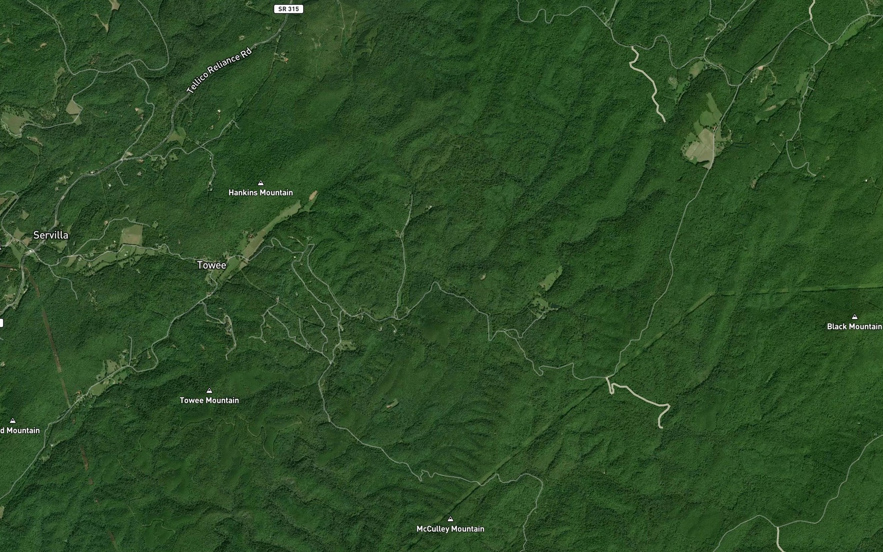 Satellite map of the Wallace Creek