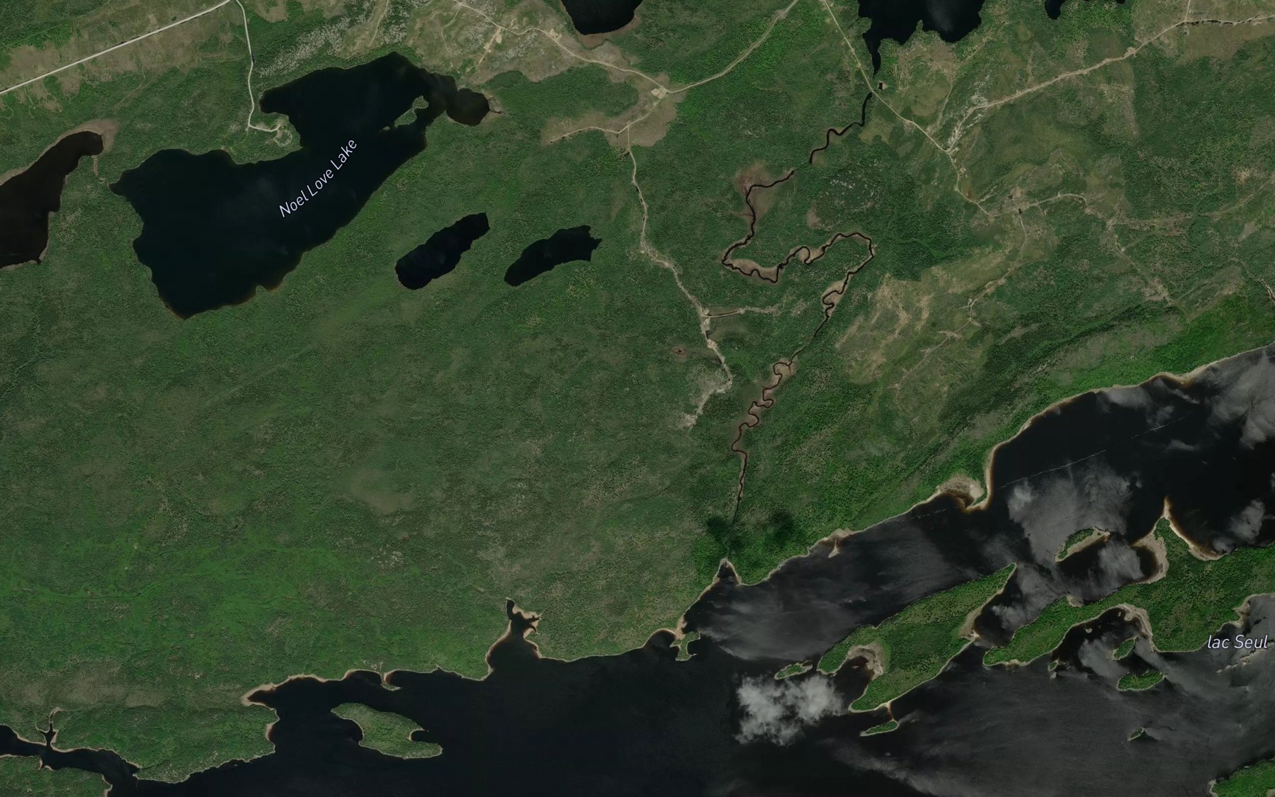 Satellite map of the Track Creek