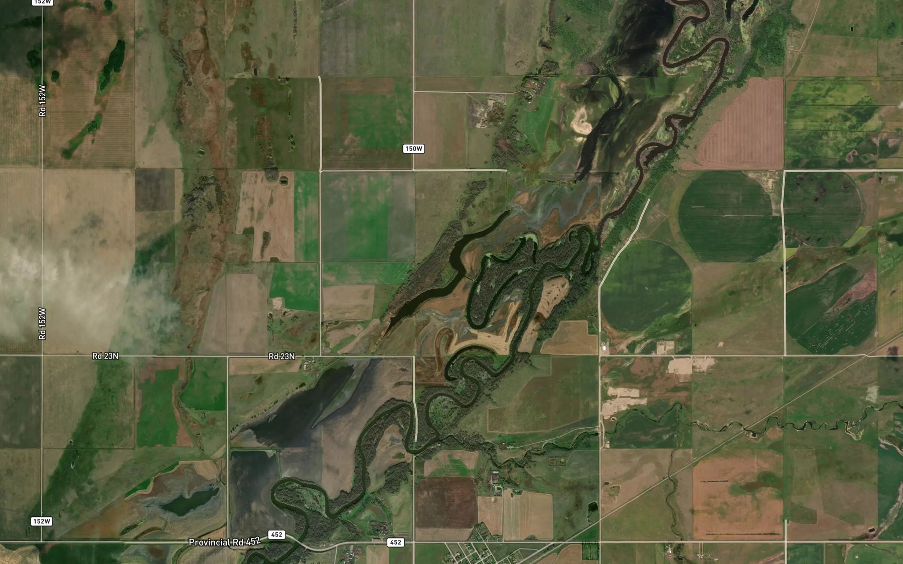 Satellite map of the Napinka Lagoon