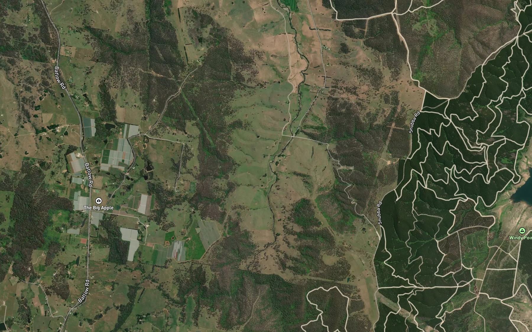 Satellite map of the Leech Gully