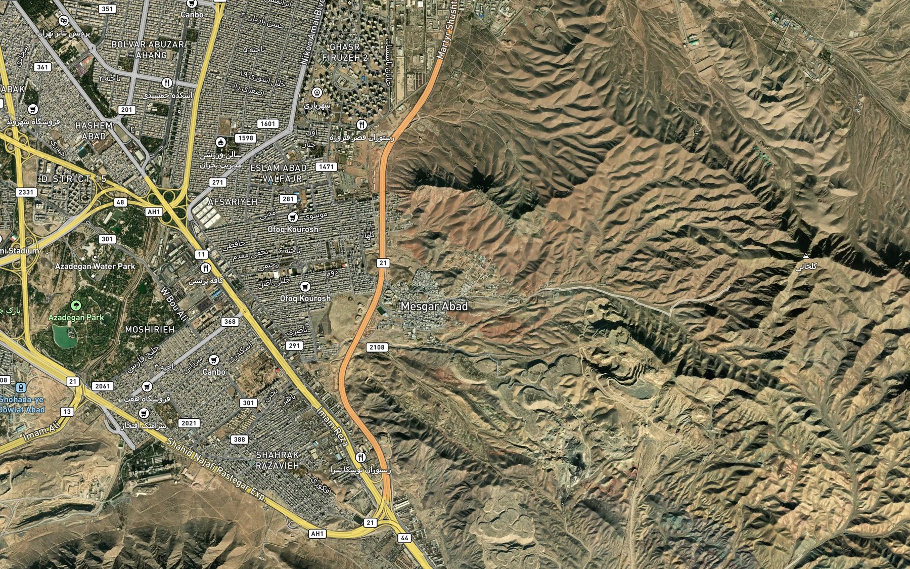 Satellite map of the Cheshmeh-ye Gand Abeh