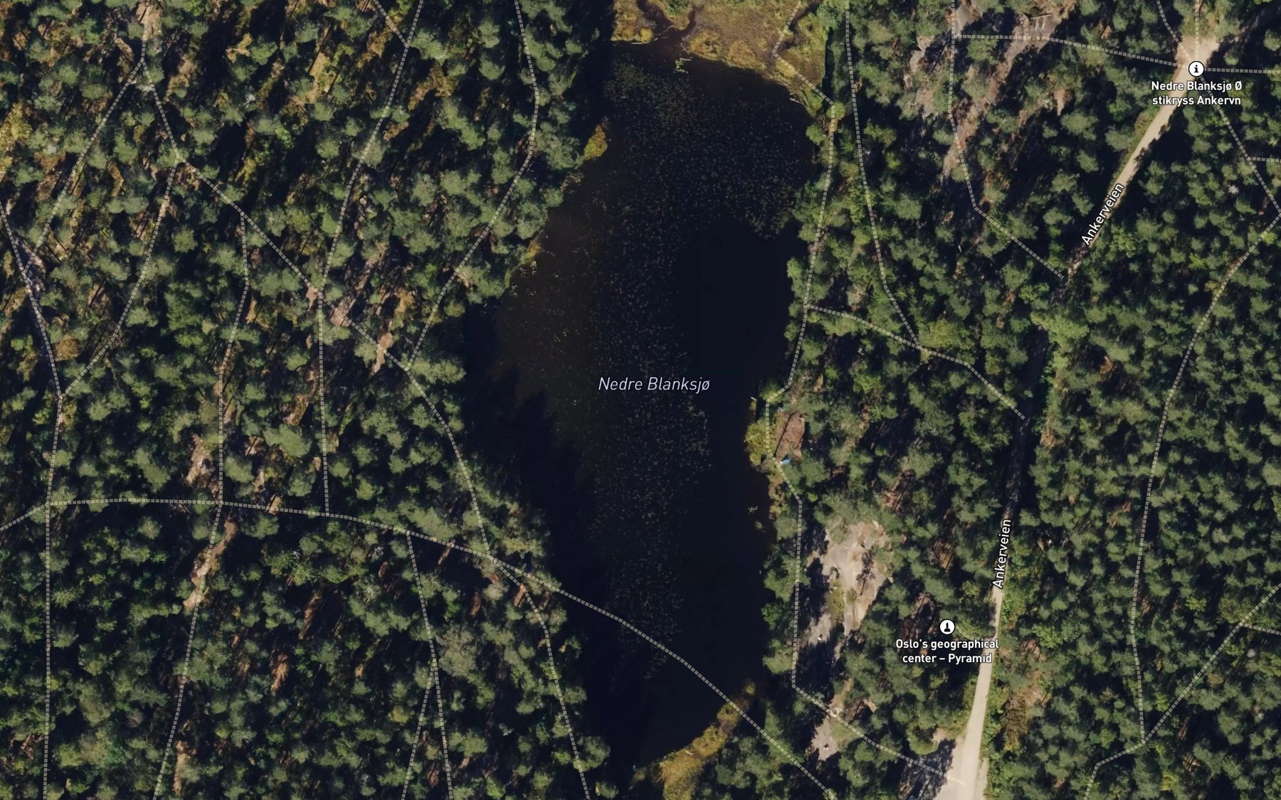 Satellite map of the Nedre Blanksjo
