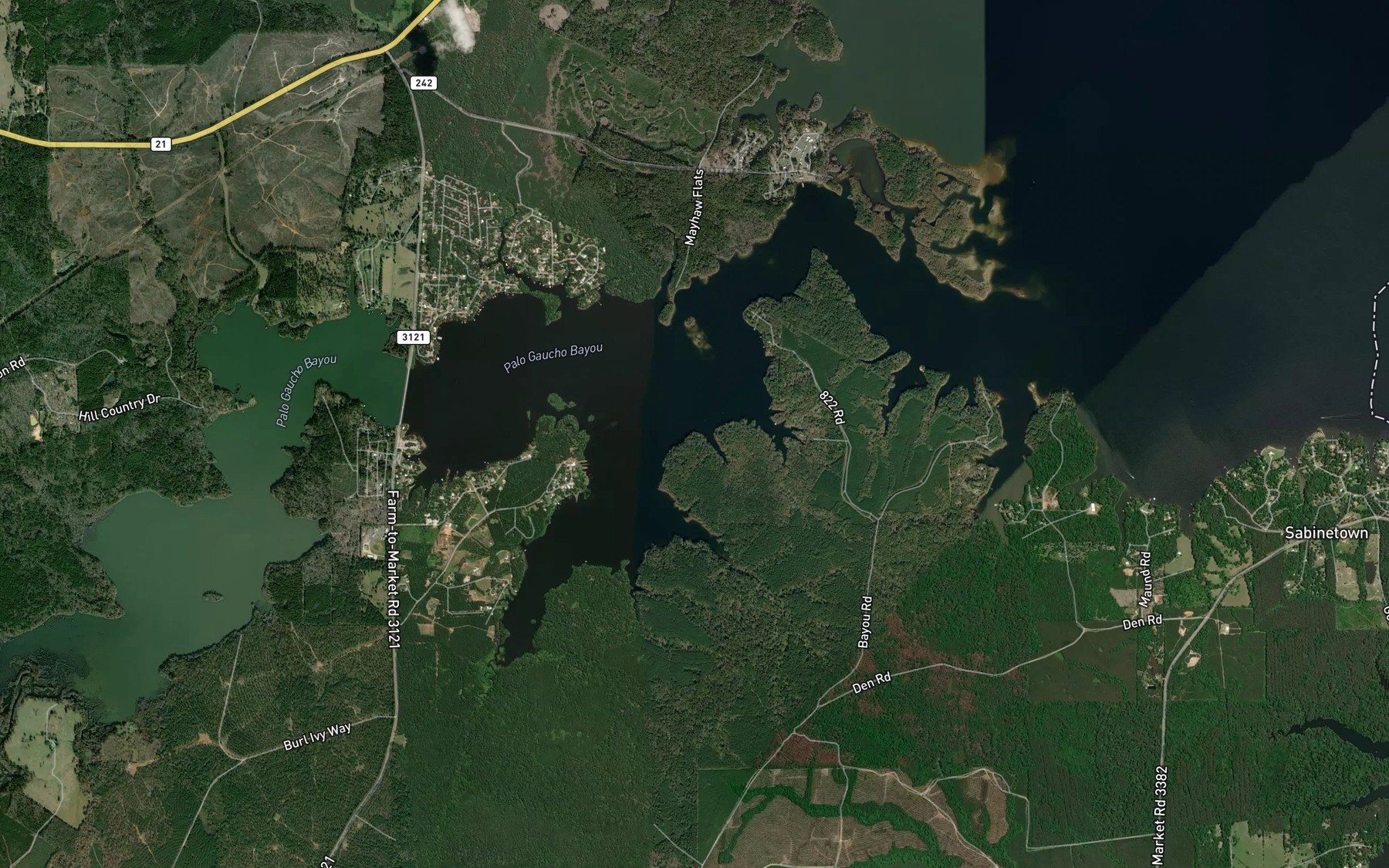 Satellite map of the Hines Creek