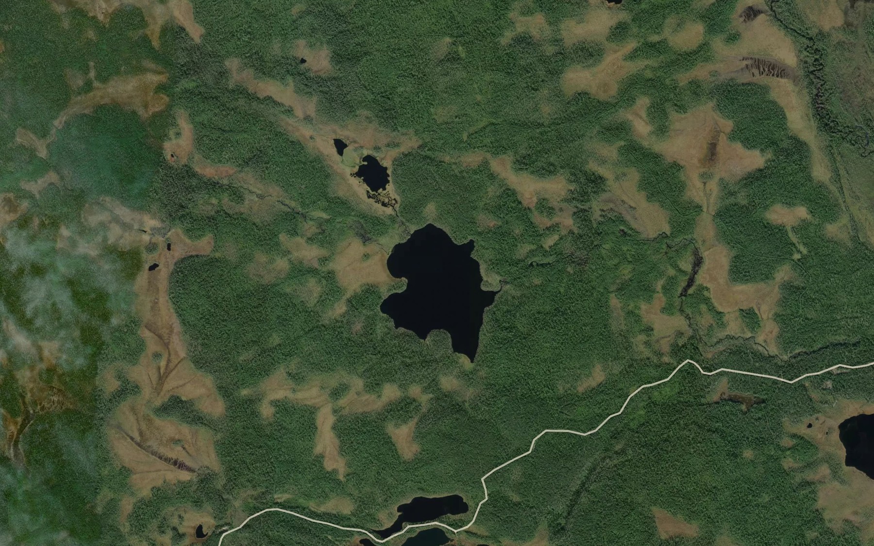 Satellite map of the Ozero Kamennoye