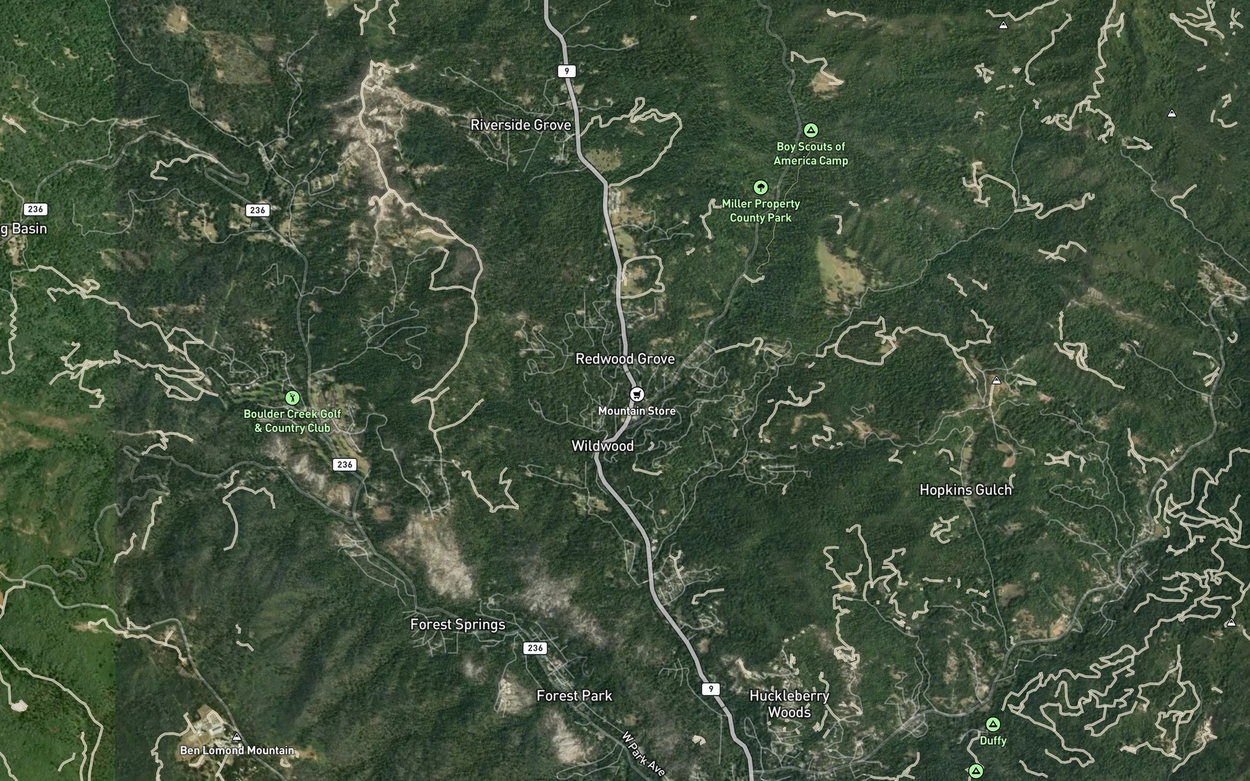 Satellite map of the Kings Creek