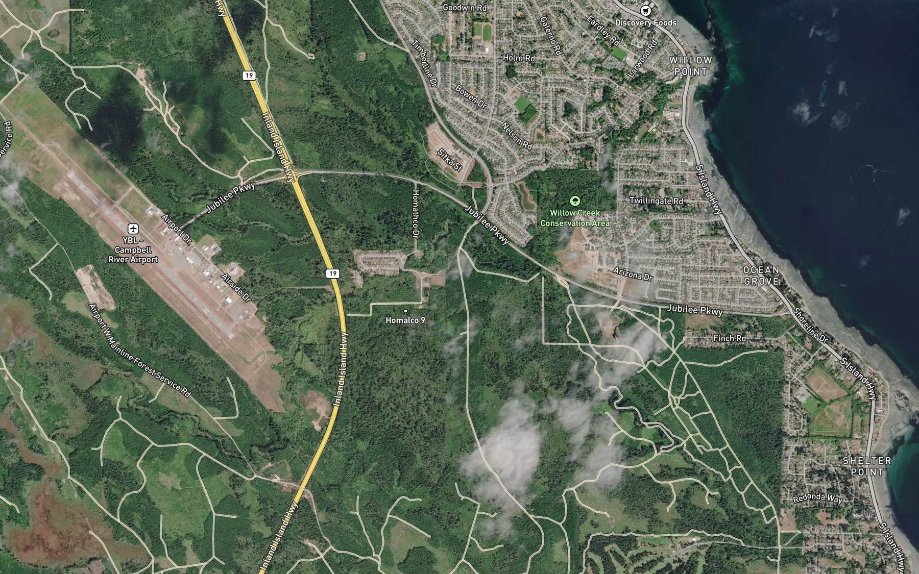 Satellite map of the Beaver Creek