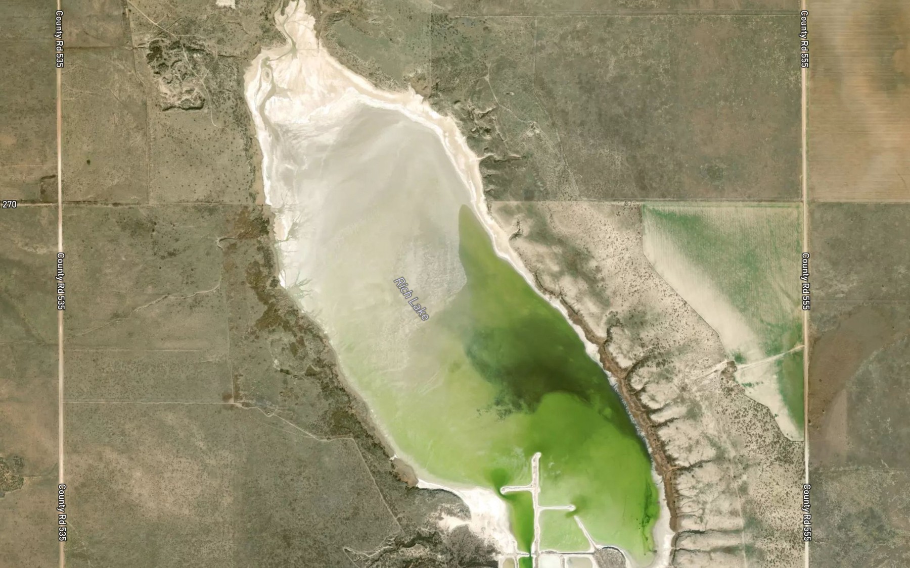 Satellite map of the Rich Lake