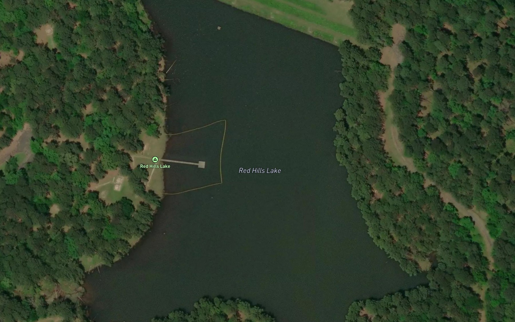 Satellite map of the Red Hills Lake