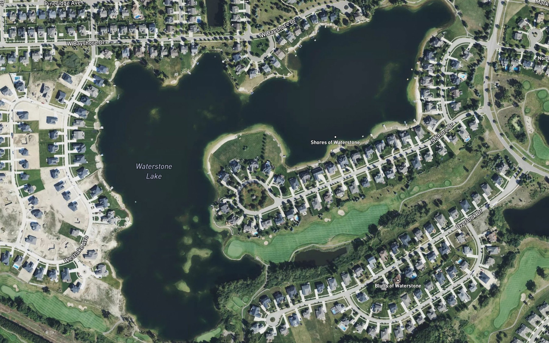 Satellite map of the Waterstone Lake