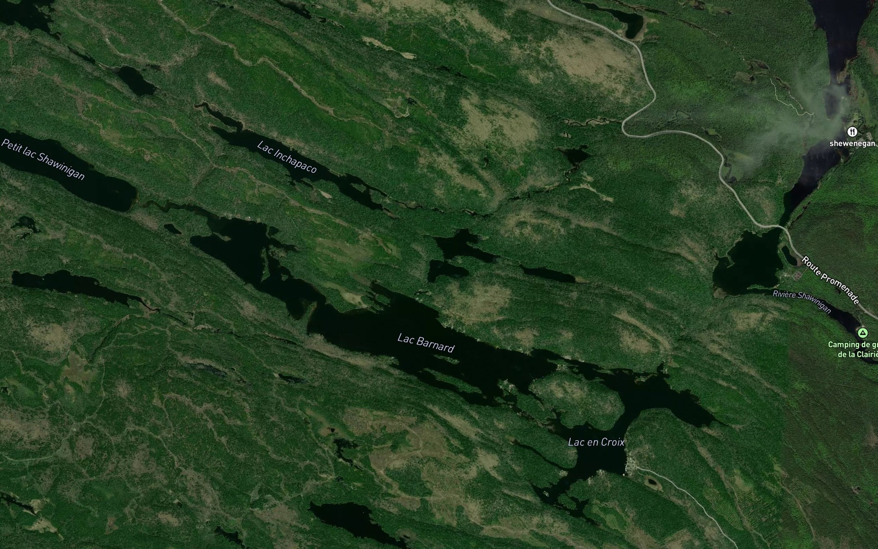 Satellite map of the Lac Regis