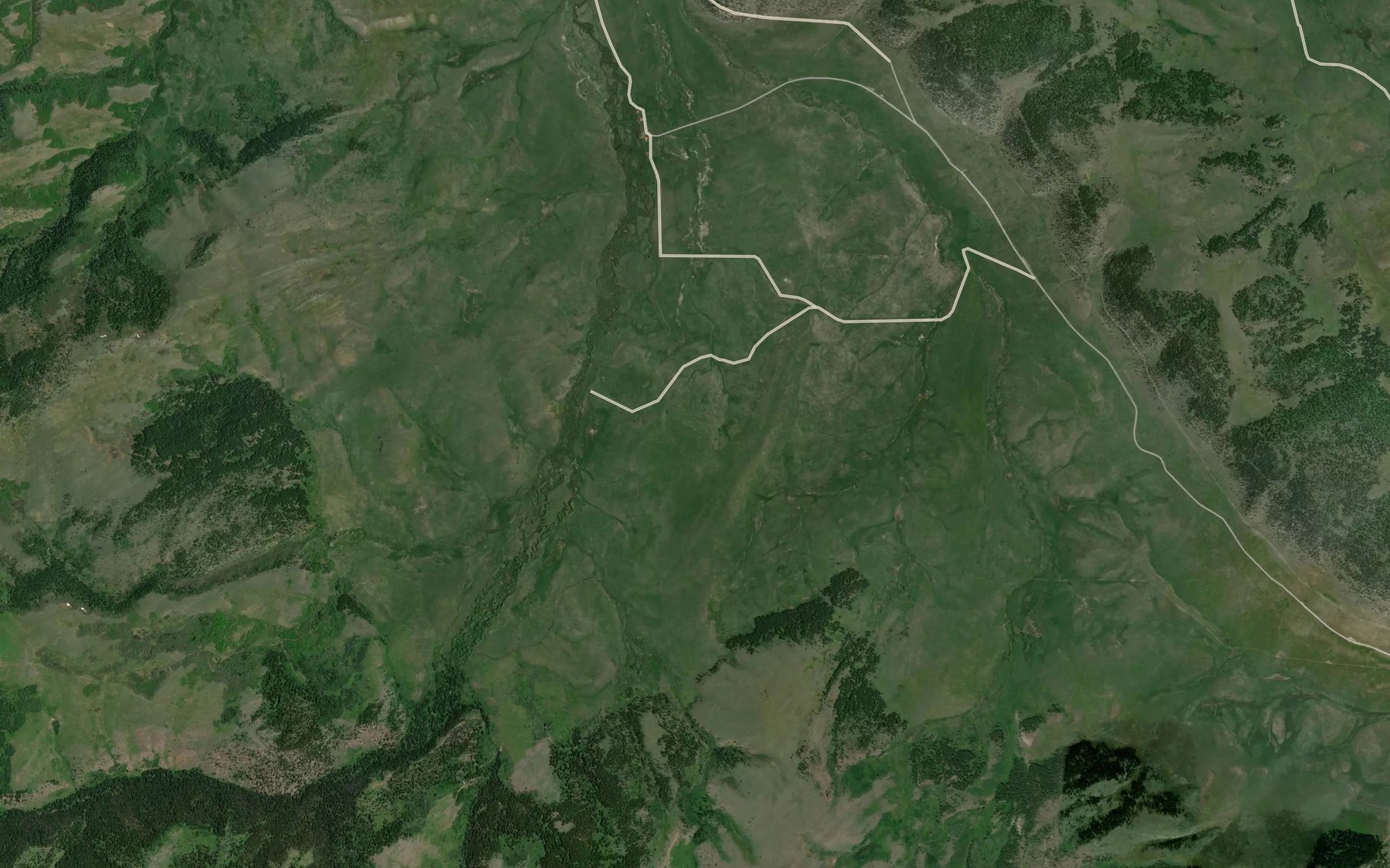 Satellite map of the Upper Cherry Creek Ditch