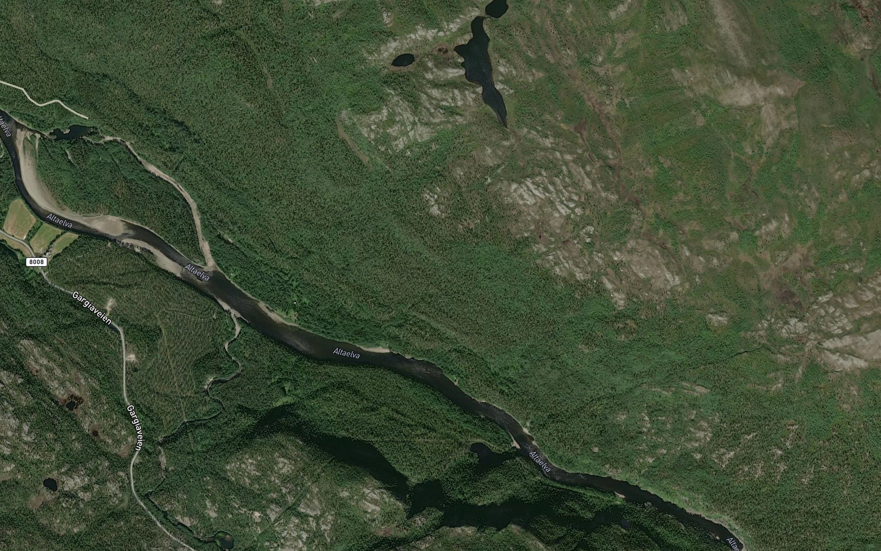 Satellite map of the Kistebekken